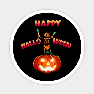 Happy Halloween skeleton pumpkin man Magnet